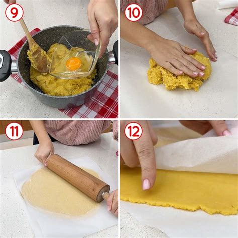 Stesura dell'impasto rettangolare per il rotolo