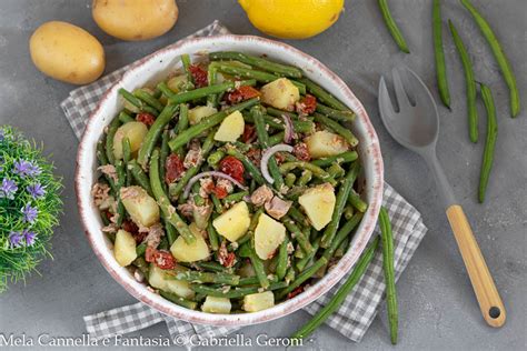 fagiolini verdi e patate a cubetti pronti per essere utilizzati