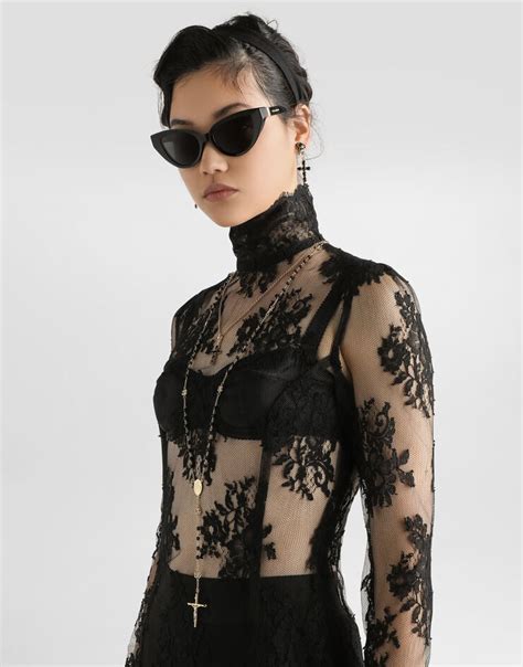Abito da passerella Dolce&Gabbana con dettagli in pizzo nero