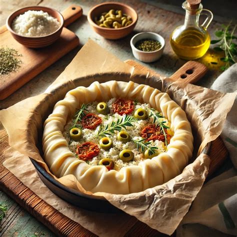 Una tortiera rotonda rivestita con pasta sfoglia, pronta per essere farcita.