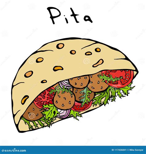 Illustrazione schematica della pita con la sua tipica tasca