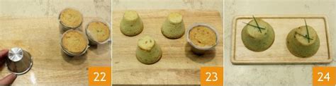 Immagine di stampini per flan riempiti con composto di topinambur