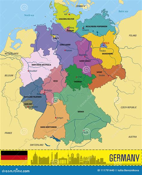Mappa della Germania con evidenziate le regioni della Baviera e dell'Assia