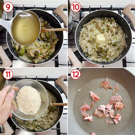 speck croccante in padella con carciofi a fettine