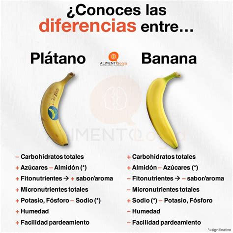 Infografica comparativa tra banana e platano