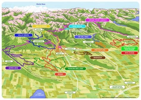 Mappa della valle dell'Oropa con l'indicazione delle frazioni di Cossila