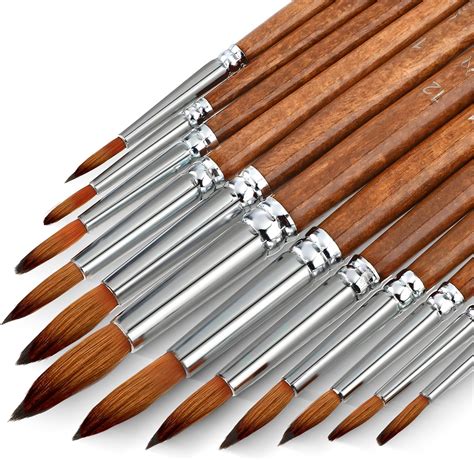Illustrazione comparativa delle diverse punte di pennelli per acquerello e per pittura acrilica