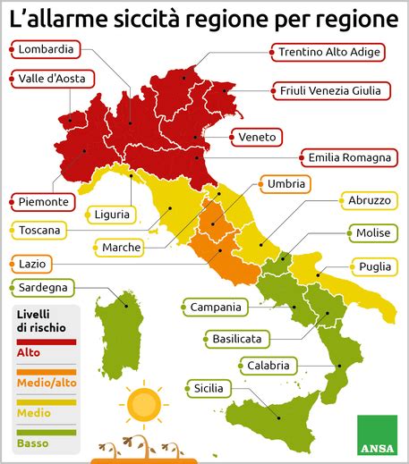 Mappa: Livelli di siccità in Europa e Italia nell'estate 2023