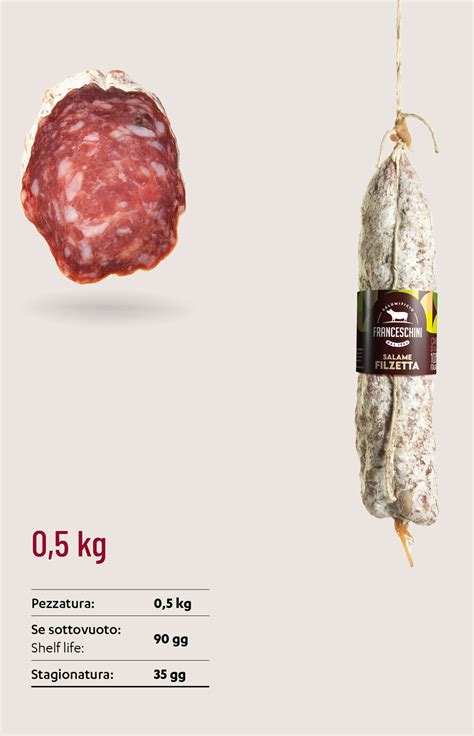 Schema delle fasi di produzione del salame Filzetta