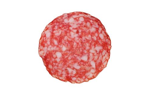 Inquadratura ravvicinata di una fetta di salame rosa che mostra la sua texture con lardelli visibili