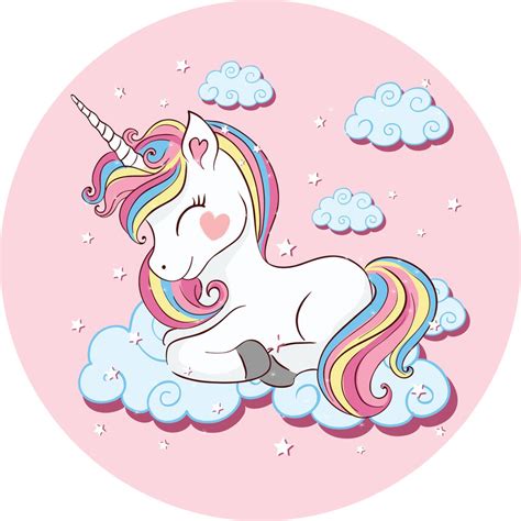 Disegno di una cialda per torta con unicorno arcobaleno