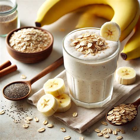 Immagine di un bicchiere di milkshake alla banana con una fetta di banana.