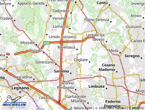 Mappa di Rovello Porro con evidenziata la posizione della palestra comunale