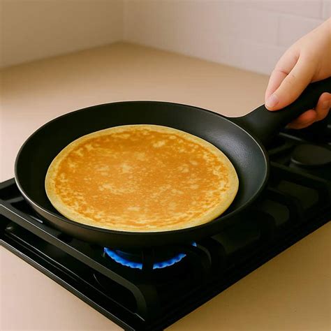 Una crepiera che cuoce una crepe sottile e dorata