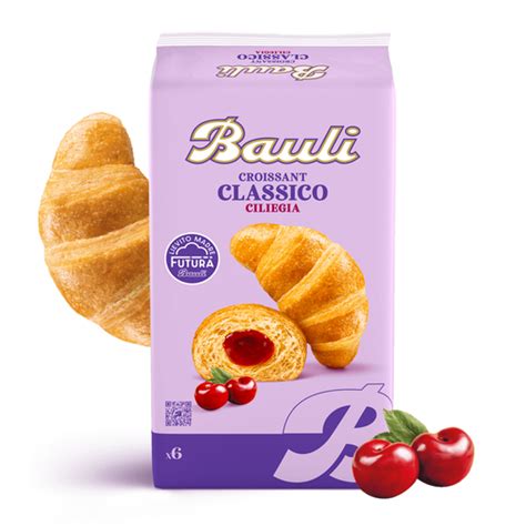 Immagine dei cornetti Bauli alla ciliegia in confezione da 6 pezzi