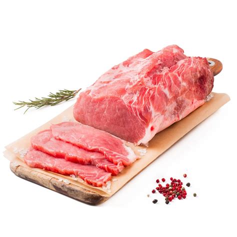 Immagine di un pezzo di lonza di maiale cruda