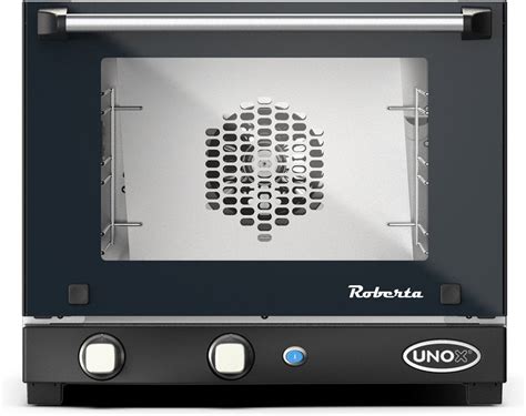 Schema tecnico del forno Unox Roberta con dimensioni e posizione delle teglie