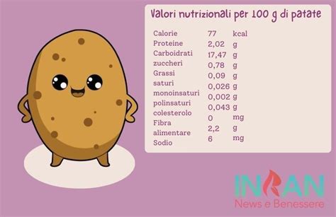 Infografica comparativa sui valori nutrizionali per 100g di patatine fritte fresche e patatine in busta.