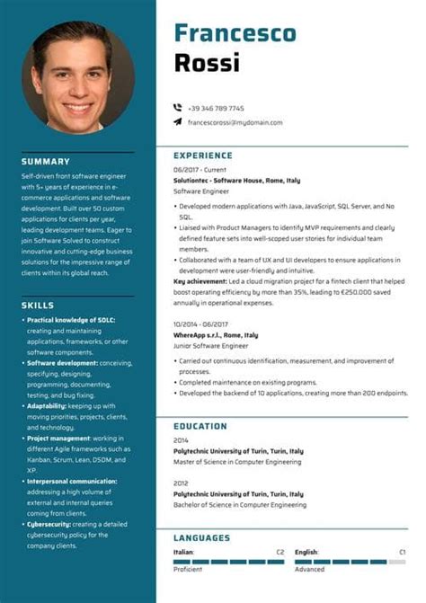 Esempio di struttura per un CV in inglese
