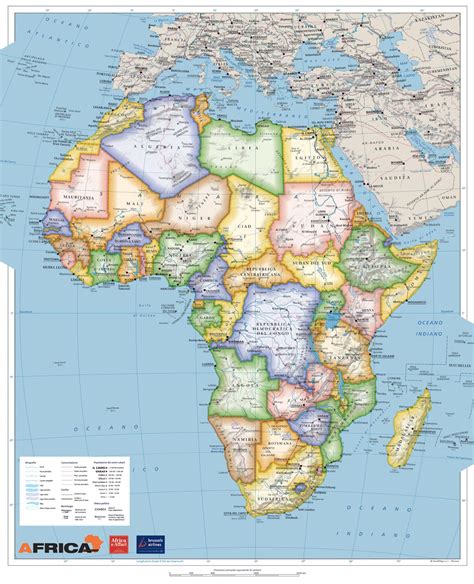 Mappa dell'Africa che evidenzia la diversità delle regioni e delle culture