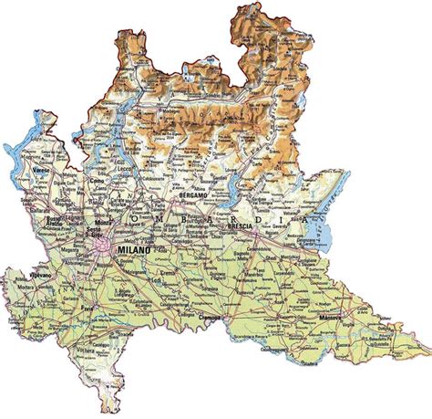 Mappa della Lombardia con evidenziate le zone principali per la raccolta funghi