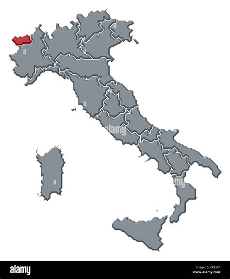 Mappa della Valtellina con evidenziata la posizione di Teglio