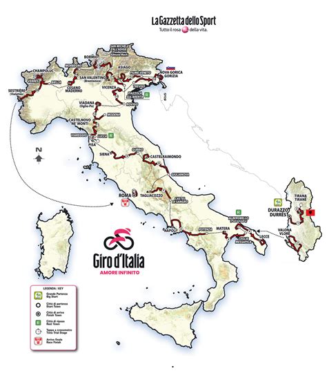 Mappa del percorso della passeggiata gastronomica con indicazione delle tappe e delle altitudini