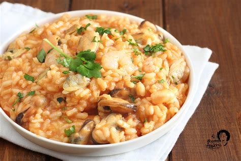 infografica con i passaggi per il risotto ai frutti di mare Bimby