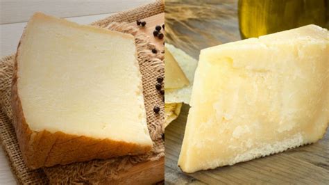 schema comparativo tra Pecorino Romano e Pecorino Sardo con evidenziate le differenze di stagionatura, colore della crosta e della pasta interna, e origine del latte