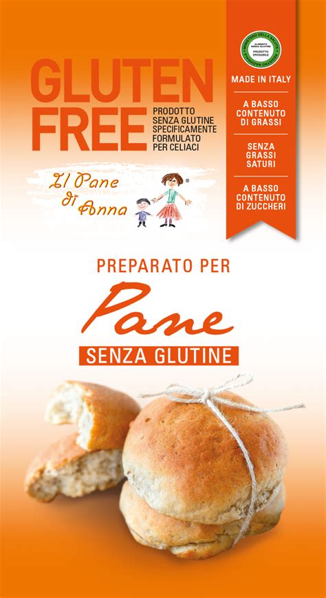 Infografica con i valori nutrizionali del preparato per pane senza glutine