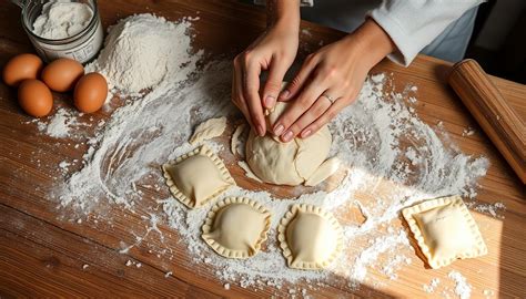Schema della preparazione dell'impasto per le ravioli catanesi