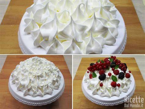 Decorazione della base di meringa per la torta