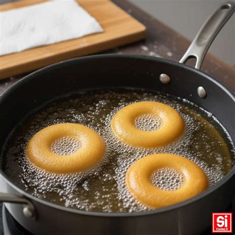 Frittelle dorate e gonfie in fase di frittura in olio caldo