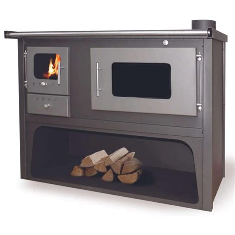 Stufa a legna moderna con forno integrato per cucinare