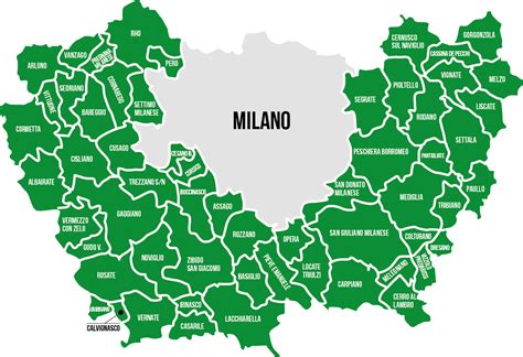 mappa del comune di Gorgonzola con evidenziate le aree del Parco Agricolo Sud Milano