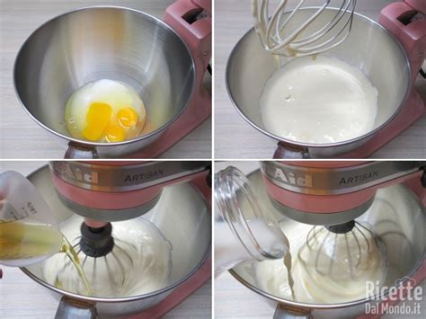 Processo di mescolamento degli ingredienti secchi e liquidi per una torta al cioccolato.