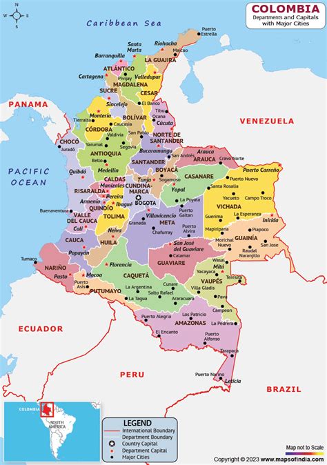 Mappa della Colombia con evidenziati i dipartimenti maggiormente colpiti dal conflitto.