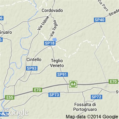 Mappa stilizzata del percorso ferroviario tra Portogruaro-Caorle e Teglio Veneto