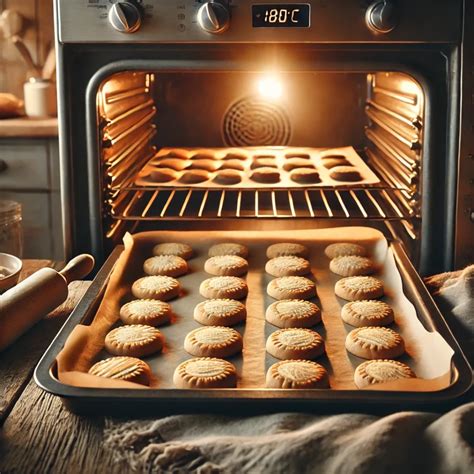 biscotti rotondi e dorati su una teglia da forno
