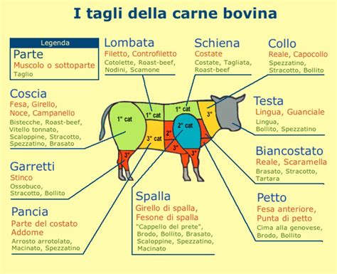 Immagine di diversi tagli di carne bovina, con enfasi su quelli adatti agli straccetti.