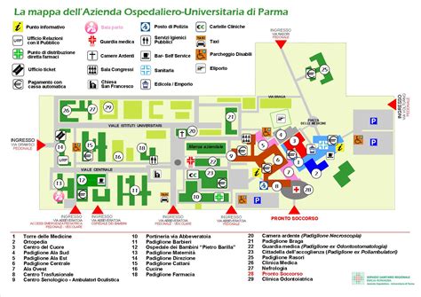 Schema organizzativo dell'Ospedale Maggiore di Parma