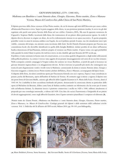 Esempio di pagina da un catastico di una chiesa veneziana