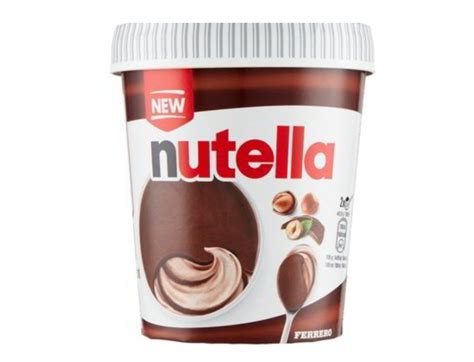 Schema degli ingredienti principali del gelato Nutella Ferrero