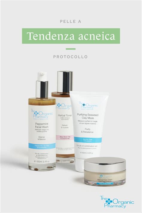 composizione di prodotti per la cura della pelle acneica: detergente, esfoliante, idratante, protezione solare