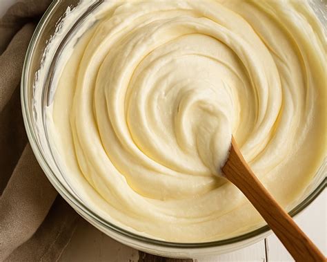 Immagine di una ciotola con crema al mascarpone e caramello salato