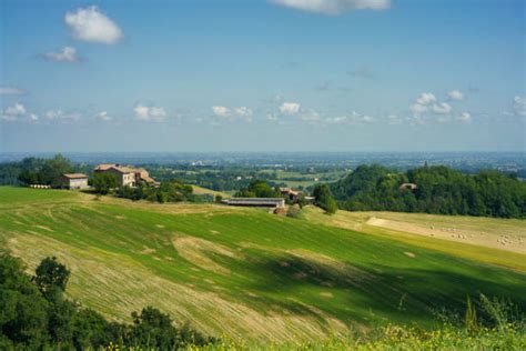 Paesaggio rurale della provincia di Parma con campi e argini