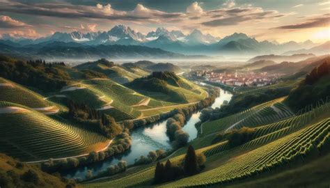 Paesaggio collinare del Friuli Venezia Giulia con vigneti e borghi