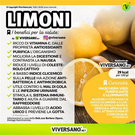 infografica con i principali benefici dell'acqua e limone
