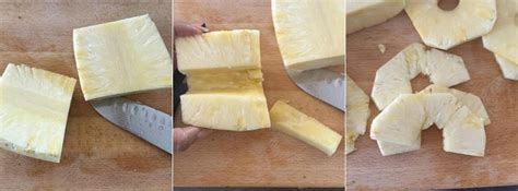 Schema per pulire e tagliare un ananas