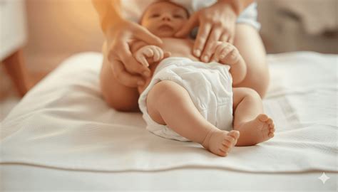 Illustrazione che mostra i passaggi per l'igiene intima del neonato durante il cambio pannolino